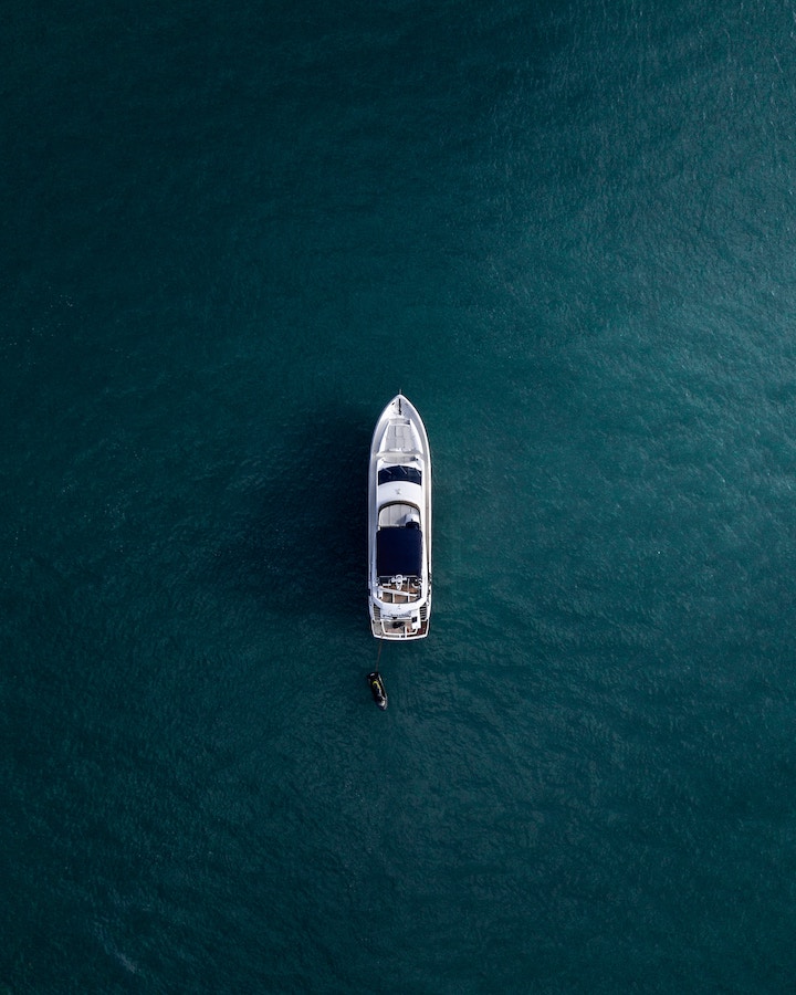 Luxurious yacht in the sea