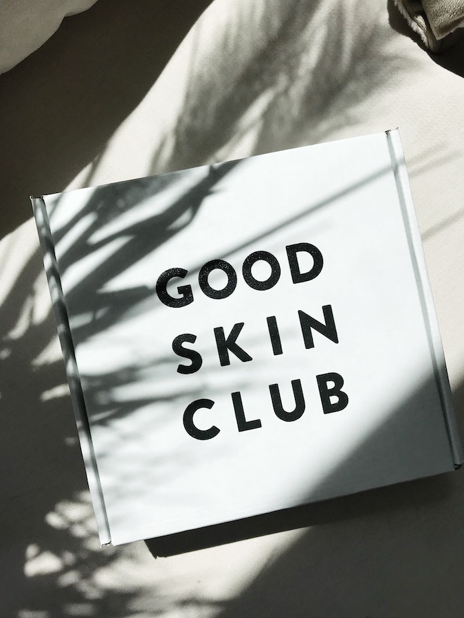 a box with the title good skin club