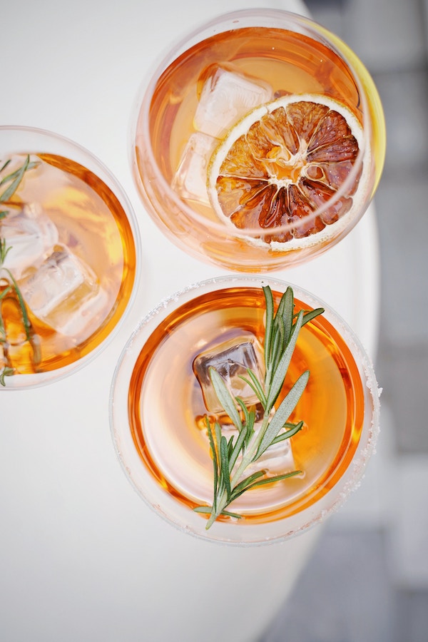 a cocktail viewed from the top