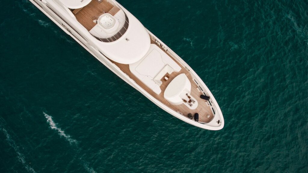 Luxurious yacht in the sea