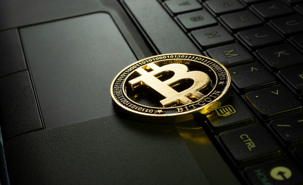 Bitcoin replica on a laptop