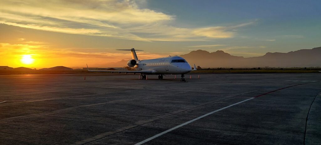 private jet on the airfield