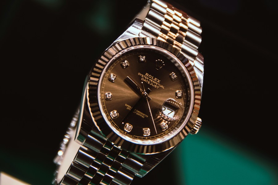 a luxury watch in display